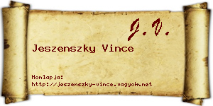 Jeszenszky Vince névjegykártya